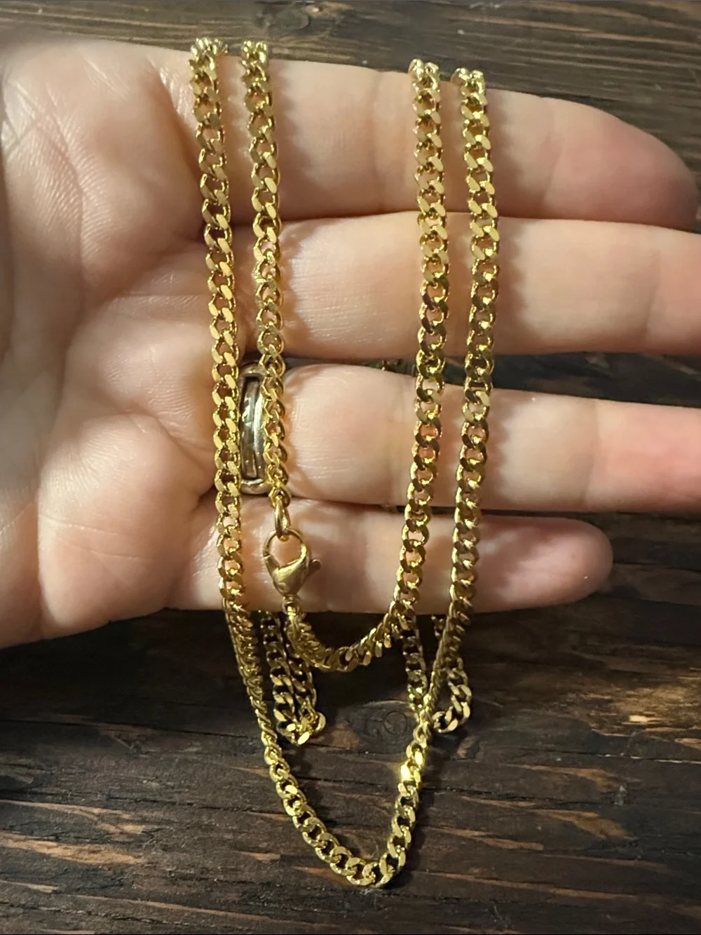 Gold Plated On Stainless Steel Chain Necklace - Classic Mens Jewelry